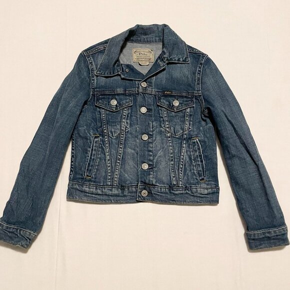 Polo Ralph Lauren Kids Girls Jean Jacket Size Small 8 - Picture 1 of 16
